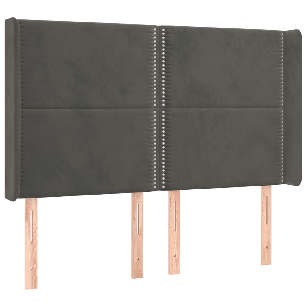 Letto a Molle con Materasso e LED Grigio Scuro 140x200 cm | homemem39