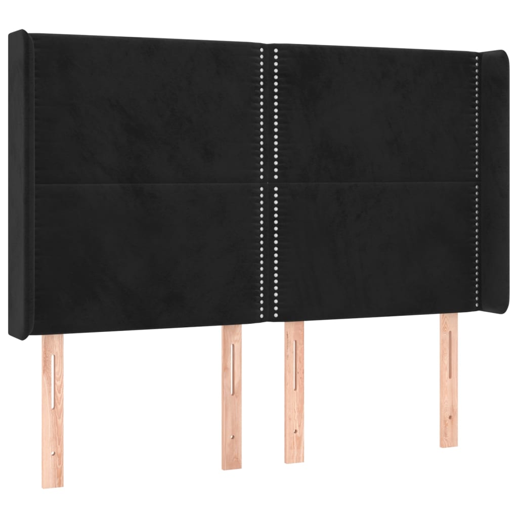 Letto a Molle con Materasso e LED Nero 140x200 cm in Velluto | homemem39