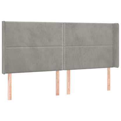 Letto a Molle Materasso e LED Grigio Chiaro 160x200 cm Velluto