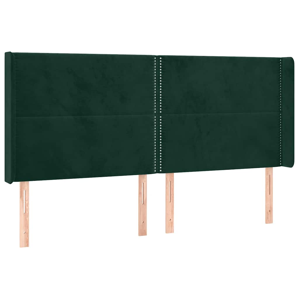 Letto a Molle con Materasso e LED Verde Scuro 200x200cm Velluto