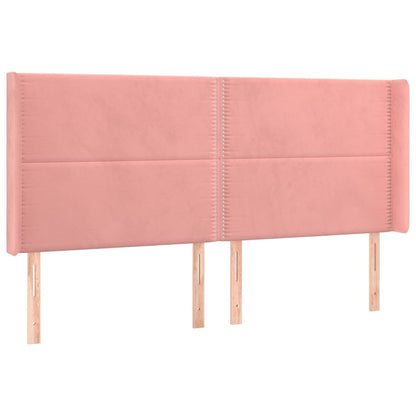 Letto a Molle con Materasso e LED Rosa 200x200 cm in Velluto