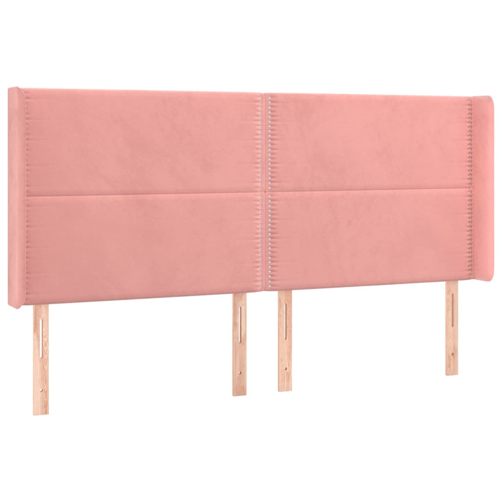 Letto a Molle con Materasso e LED Rosa 200x200 cm in Velluto