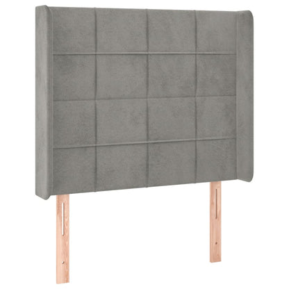Letto a Molle Materasso e LED Grigio Chiaro 80x200 cm Velluto