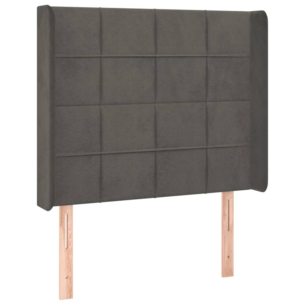 Letto a Molle con Materasso e LED Grigio Scuro 80x200cm Velluto | homemem39