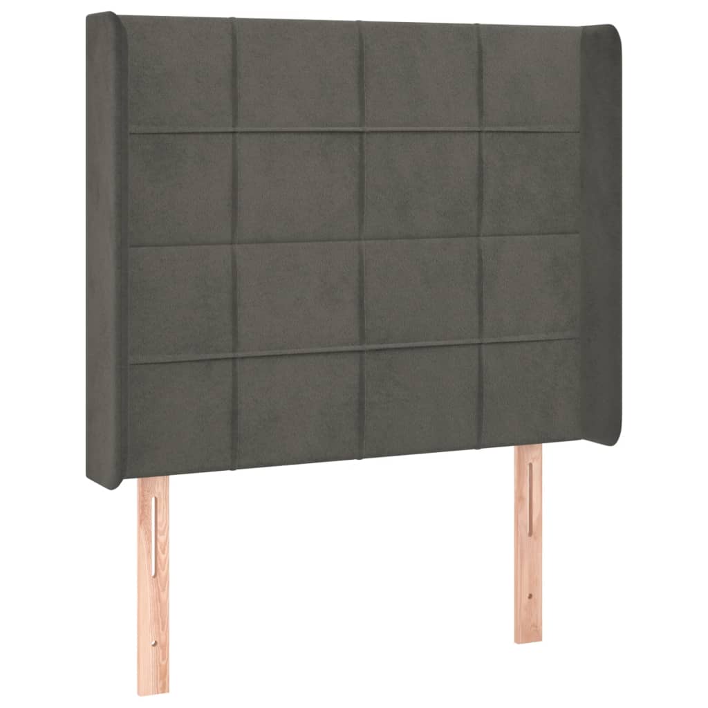 Letto a Molle con Materasso e LED Grigio Scuro 90x190cm Velluto | homemem39