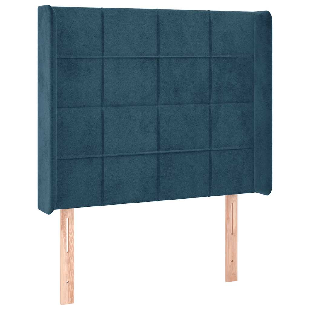 Letto a Molle con Materasso e LED Blu Scuro 100x200 cm | homemem39