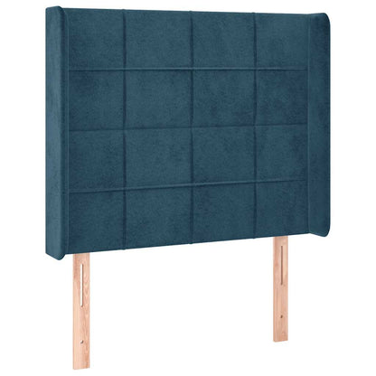 Letto a Molle con Materasso e LED Blu Scuro 100x200 cm | homemem39