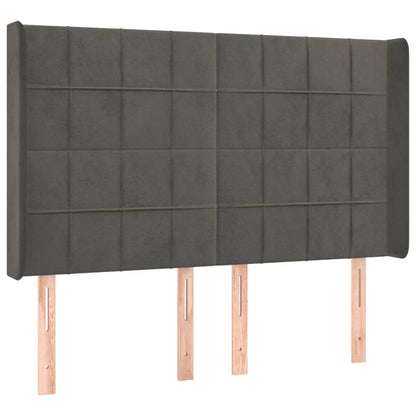 Letto a Molle con Materasso e LED Grigio Scuro 140x190 cm | homemem39
