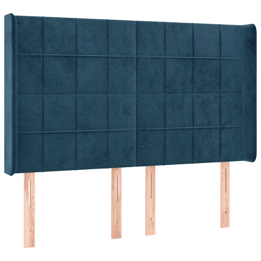 Letto a Molle con Materasso e LED Blu Scuro 140x190 cm | homemem39