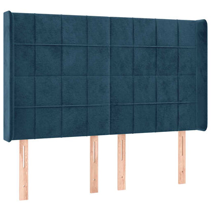 Letto a Molle con Materasso e LED Blu Scuro 140x190 cm | homemem39