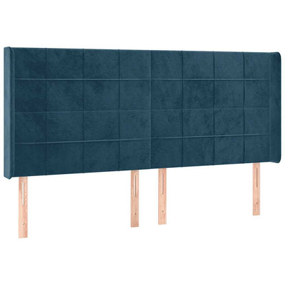 Letto a Molle con Materasso e LED Blu Scuro 160x200 cm | homemem39