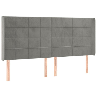 Letto a Molle Materasso e LED Grigio Chiaro 180x200 cm Velluto | homemem39