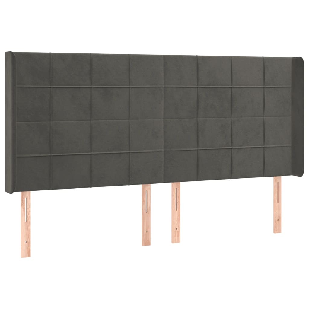 Letto a Molle con Materasso e LED Grigio Scuro 180x200 cm | homemem39