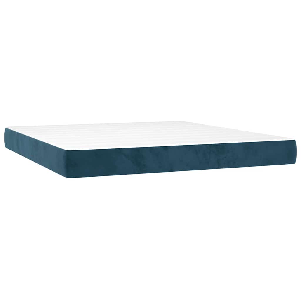 Letto a Molle con Materasso e LED Blu Scuro 180x200 cm | homemem39