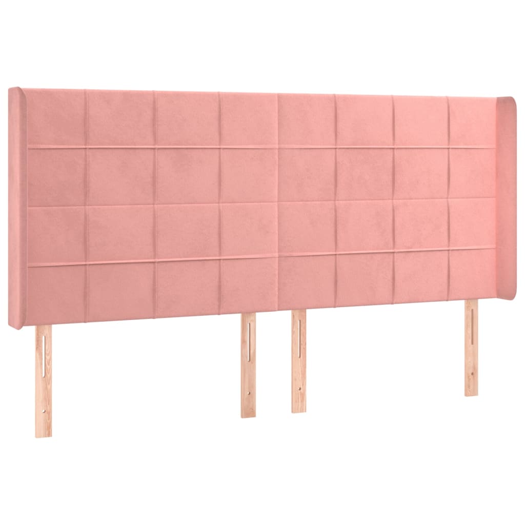 Letto a Molle con Materasso e LED Rosa 180x200 cm in Velluto
