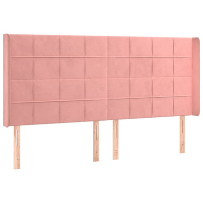 Letto a Molle con Materasso e LED Rosa 180x200 cm in Velluto