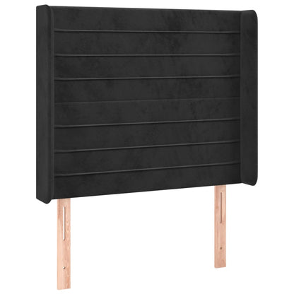Letto a Molle con Materasso e LED Nero 80x200 cm in Velluto | homemem39
