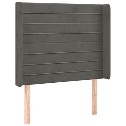Letto a Molle con Materasso e LED Grigio Scuro 90x190cm Velluto | homemem39