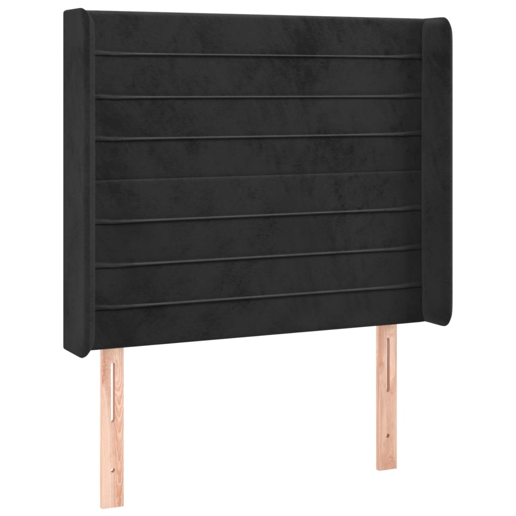 Letto a Molle con Materasso e LED Nero 90x190 cm in Velluto | homemem39