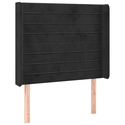 Letto a Molle con Materasso e LED Nero 90x200 cm in Velluto | homemem39