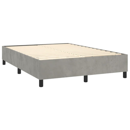 Letto a Molle Materasso e LED Grigio Chiaro 140x190 cm Velluto | homemem39