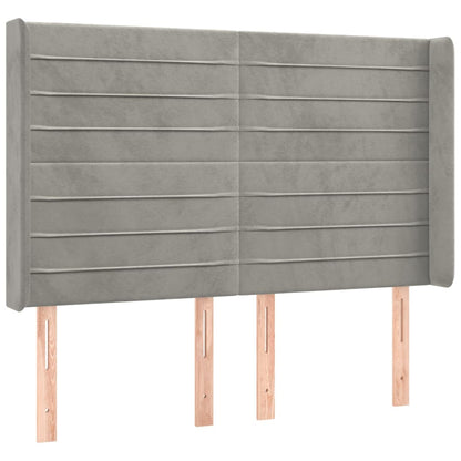 Letto a Molle Materasso e LED Grigio Chiaro 140x190 cm Velluto | homemem39