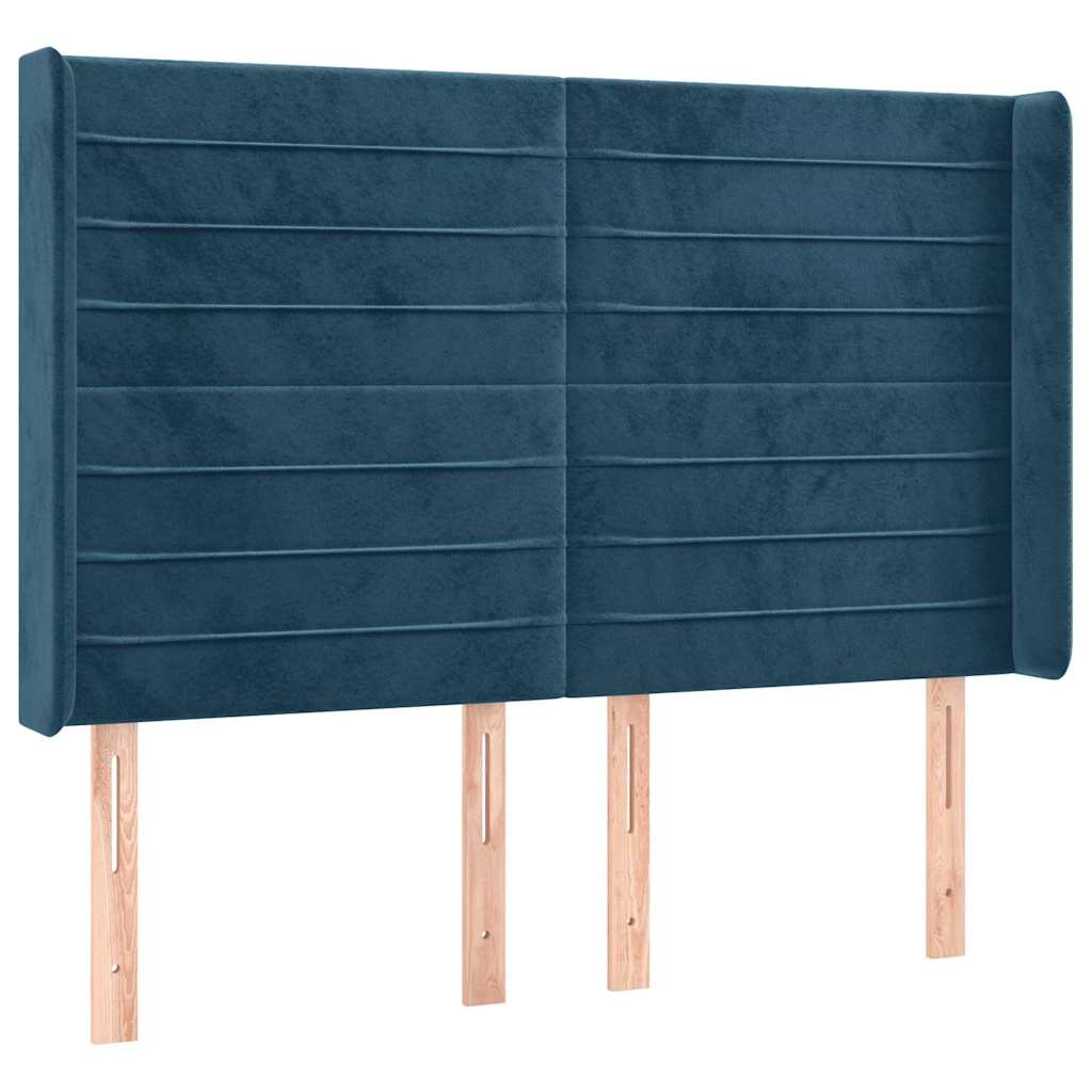 Letto a Molle con Materasso e LED Blu Scuro 140x190 cm | homemem39