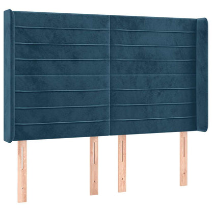 Letto a Molle con Materasso e LED Blu Scuro 140x190 cm