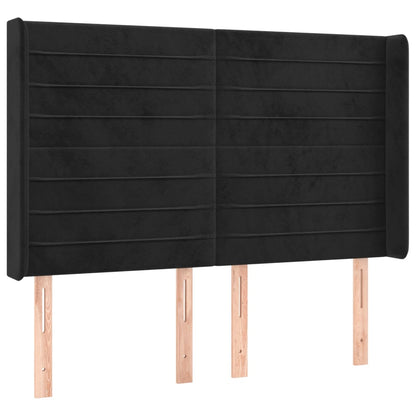 Letto a Molle con Materasso e LED Nero 140x200 cm in Velluto | homemem39