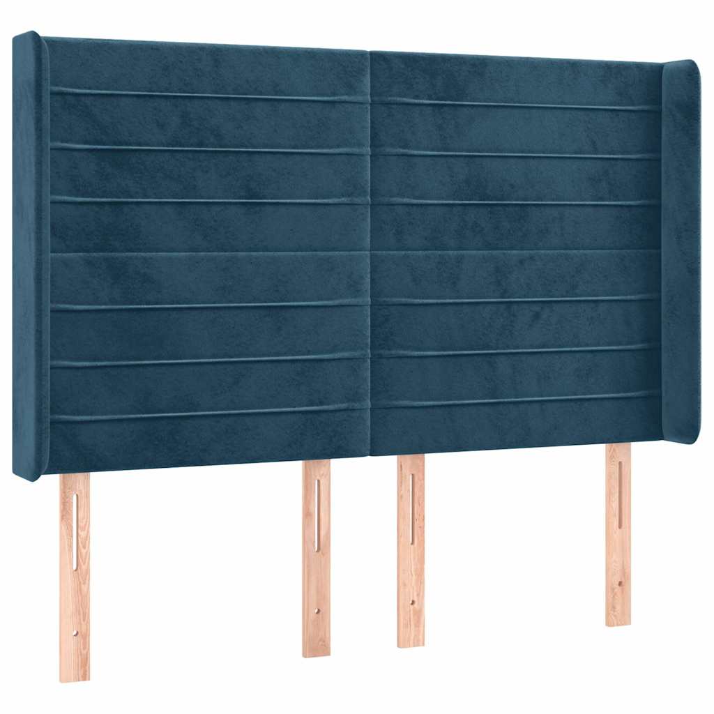 Letto a Molle con Materasso e LED Blu Scuro 140x200 cm | homemem39