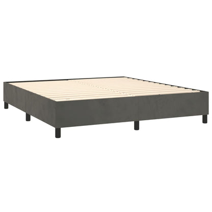 Letto a Molle con Materasso e LED Grigio Scuro 160x200 cm | homemem39