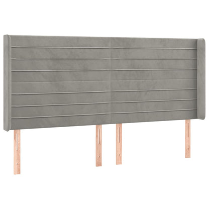 Letto a Molle Materasso e LED Grigio Chiaro 180x200 cm Velluto | homemem39