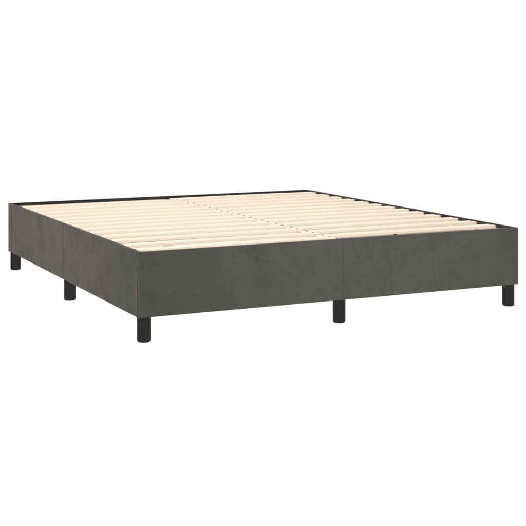Letto a Molle con Materasso e LED Grigio Scuro 180x200 cm | homemem39