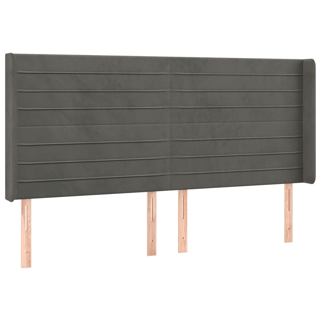 Letto a Molle con Materasso e LED Grigio Scuro 180x200 cm | homemem39
