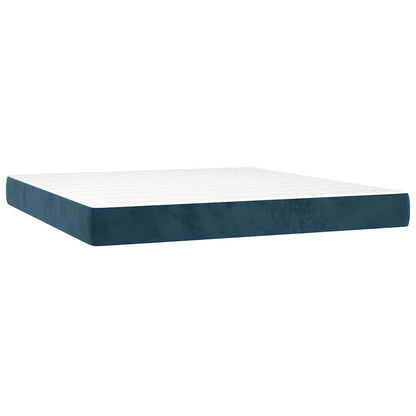 Letto a Molle con Materasso e LED Blu Scuro 180x200 cm | homemem39
