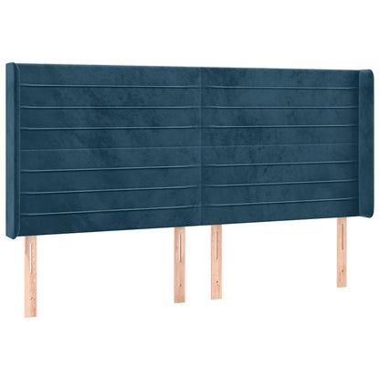Letto a Molle con Materasso e LED Blu Scuro 180x200 cm | homemem39