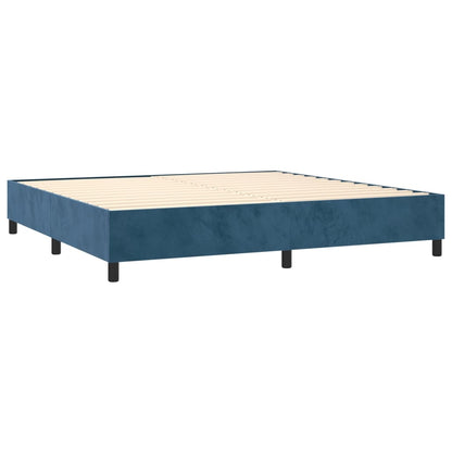 Letto a Molle con Materasso e LED Blu Scuro 200x200 cm | homemem39