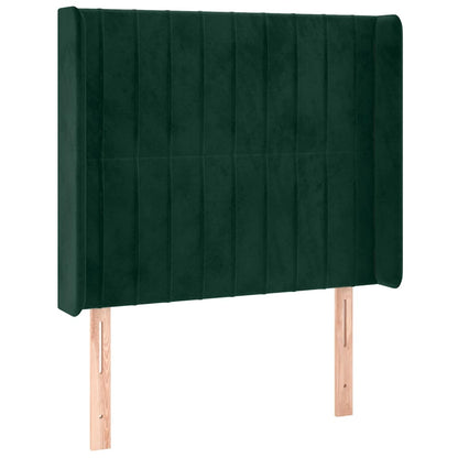 Letto a Molle con Materasso e LED Verde Scuro 80x200cm Velluto | homemem39