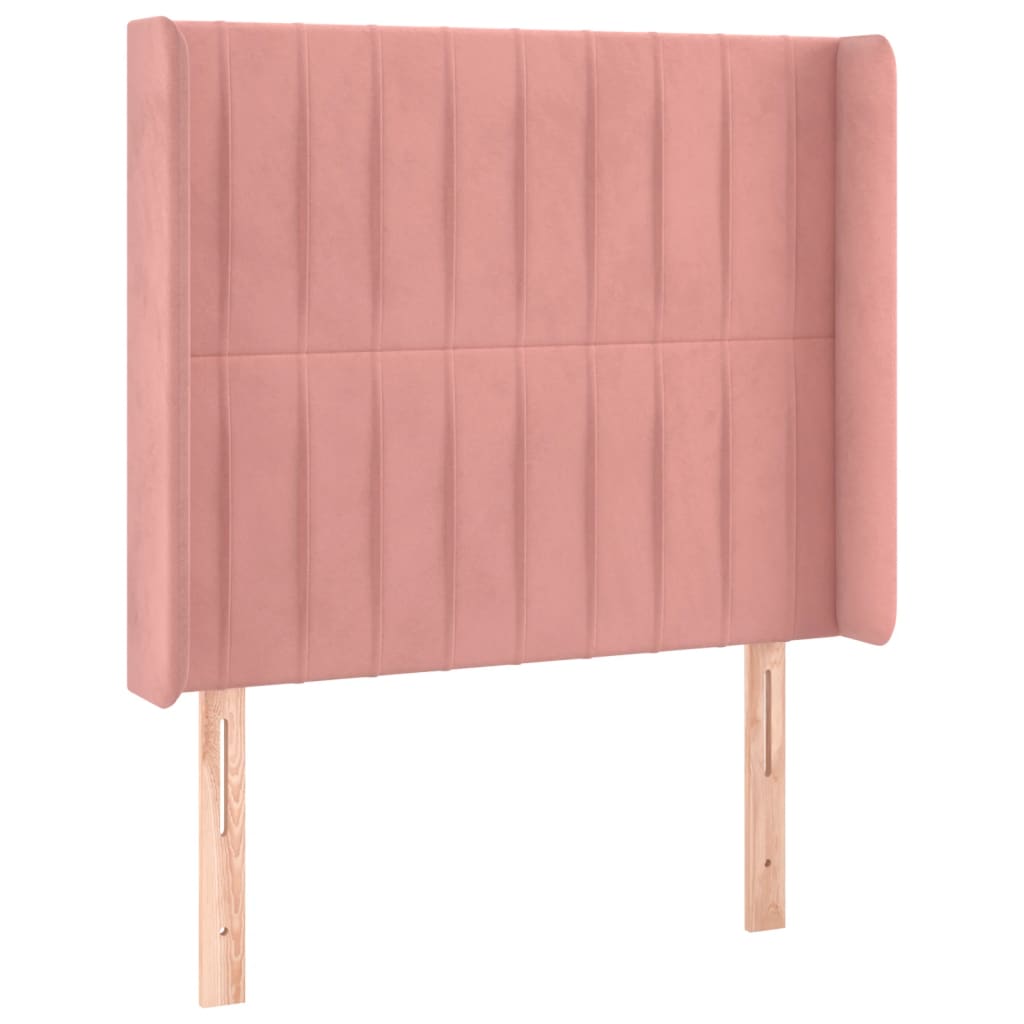 Letto a Molle con Materasso e LED Rosa 80x200 cm in Velluto