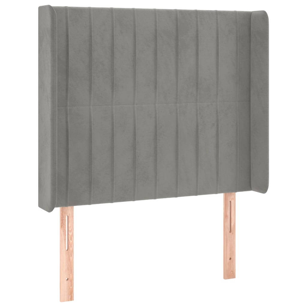 Letto a Molle Materasso e LED Grigio Chiaro 100x200 cm Velluto | homemem39