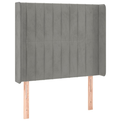 Letto a Molle Materasso e LED Grigio Chiaro 100x200 cm Velluto | homemem39