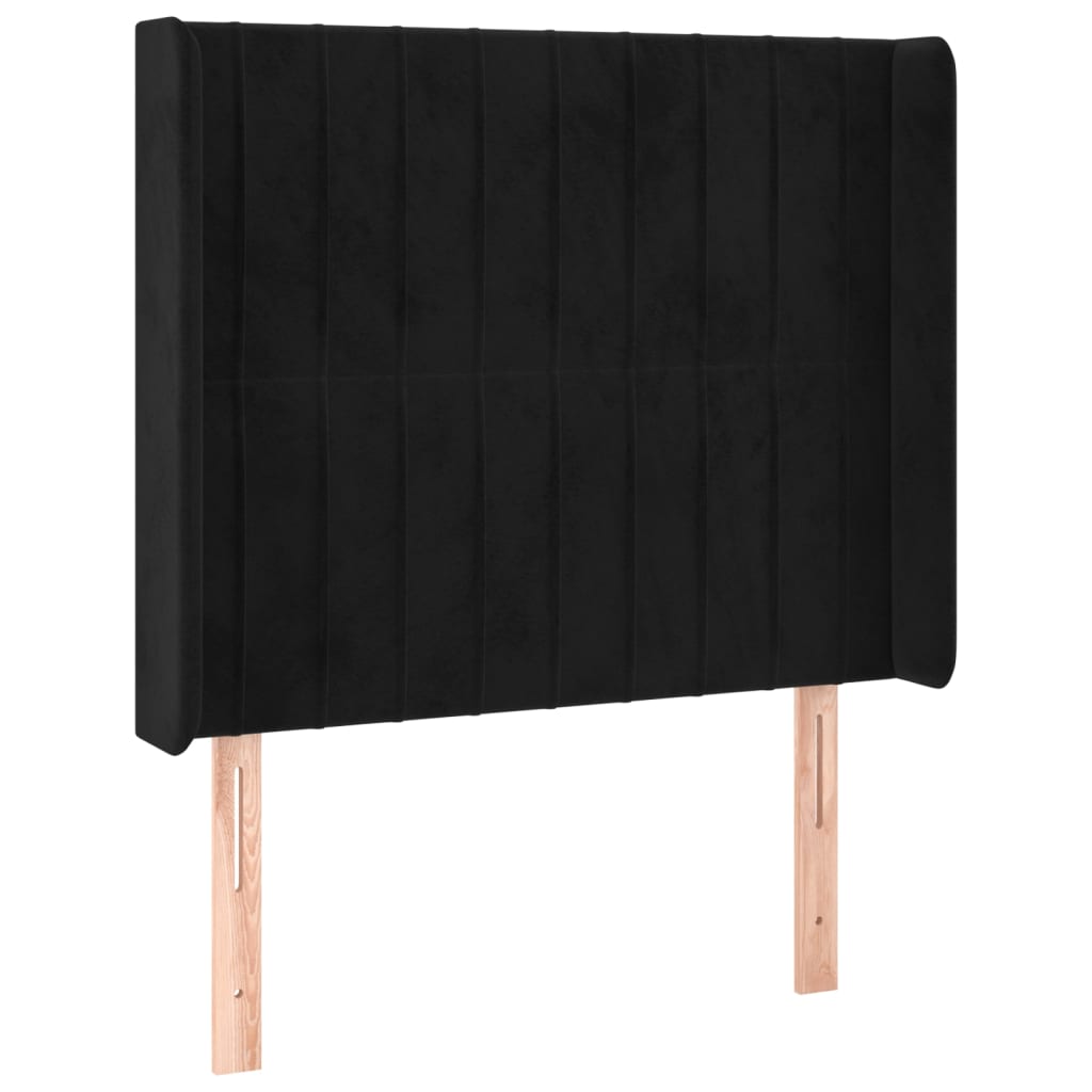 Letto a Molle con Materasso e LED Nero 100x200 cm in Velluto | homemem39