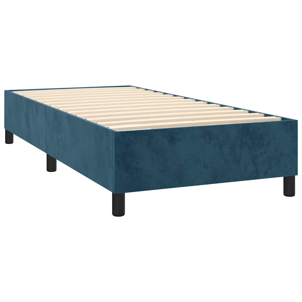 Letto a Molle con Materasso e LED Blu Scuro 100x200 cm | homemem39