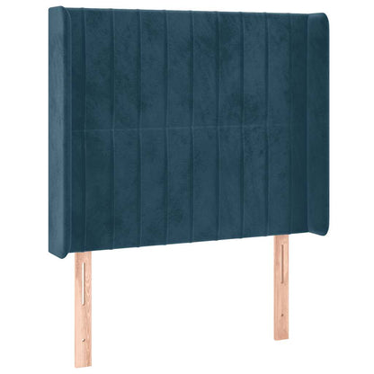 Letto a Molle con Materasso e LED Blu Scuro 100x200 cm | homemem39