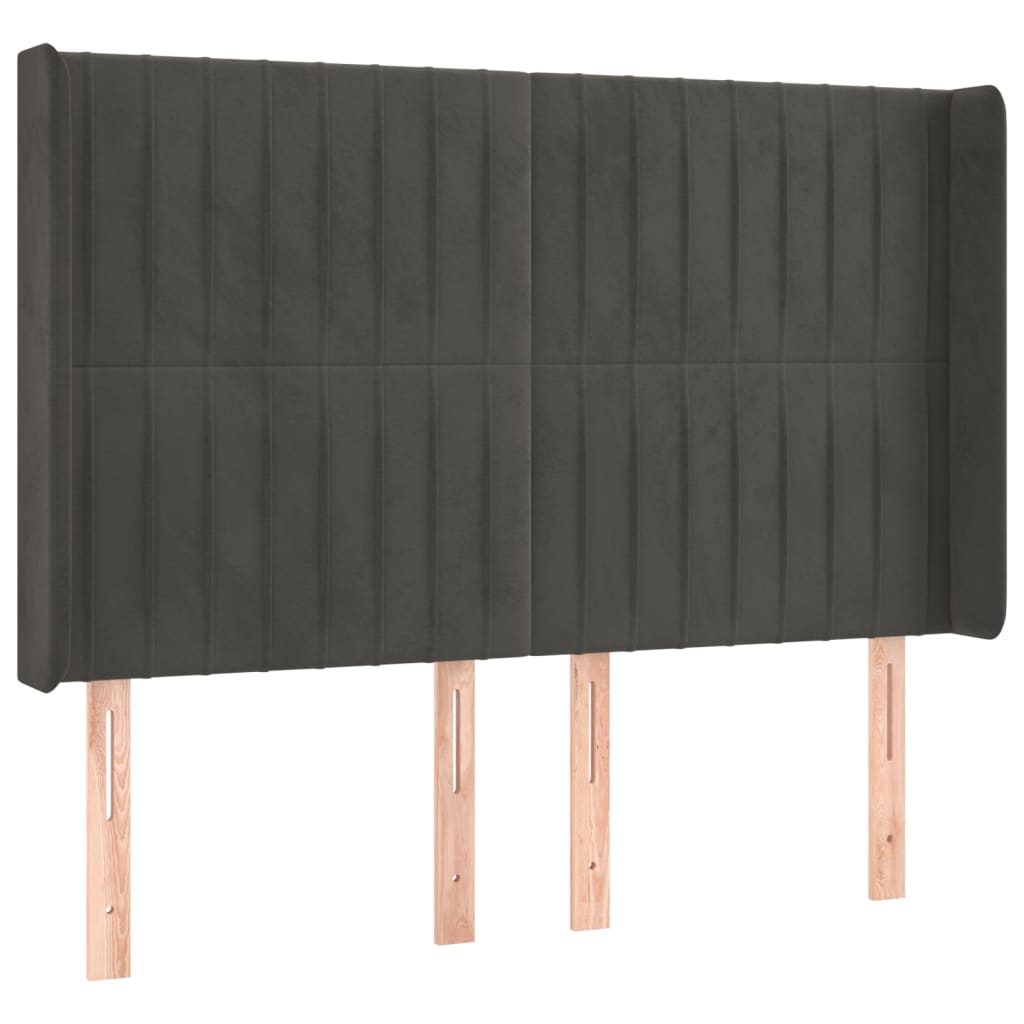 Letto a Molle con Materasso e LED Grigio Scuro 140x190 cm | homemem39