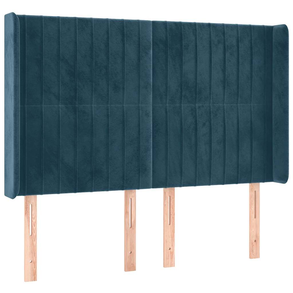 Letto a Molle con Materasso e LED Blu Scuro 140x190 cm | homemem39