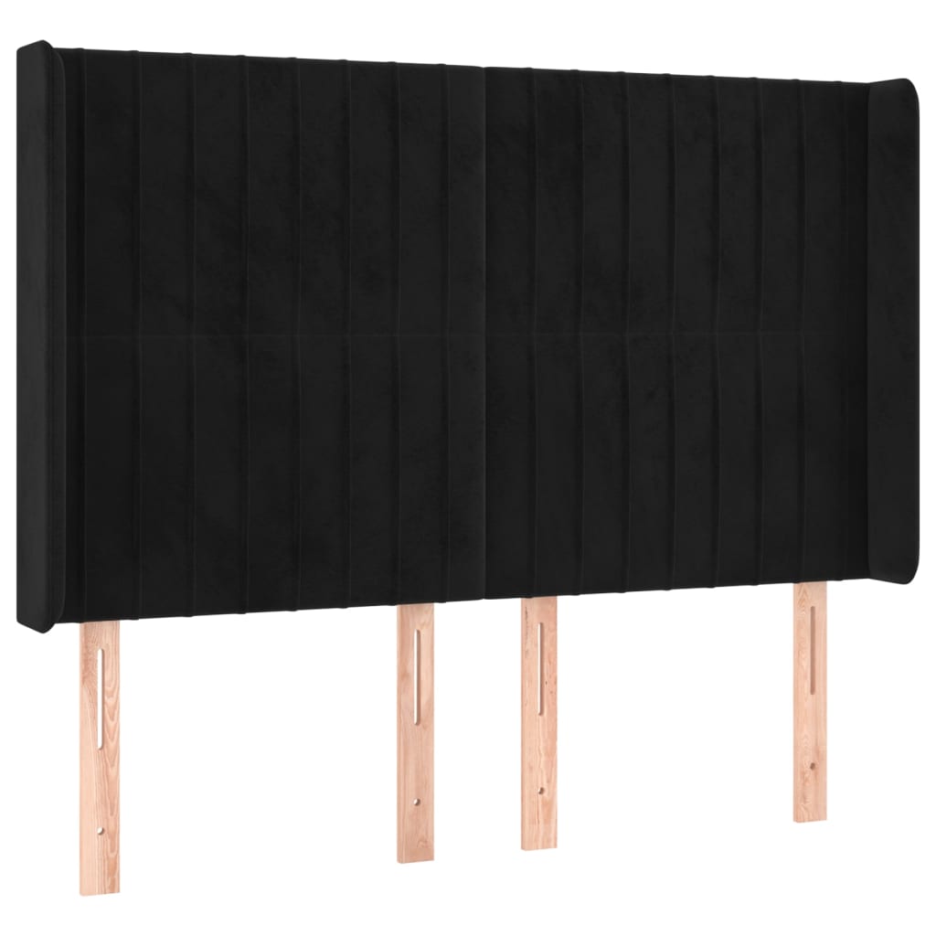 Letto a Molle con Materasso e LED Nero 140x200 cm in Velluto | homemem39