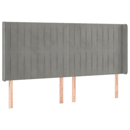 Letto a Molle Materasso e LED Grigio Chiaro 160x200 cm Velluto | homemem39