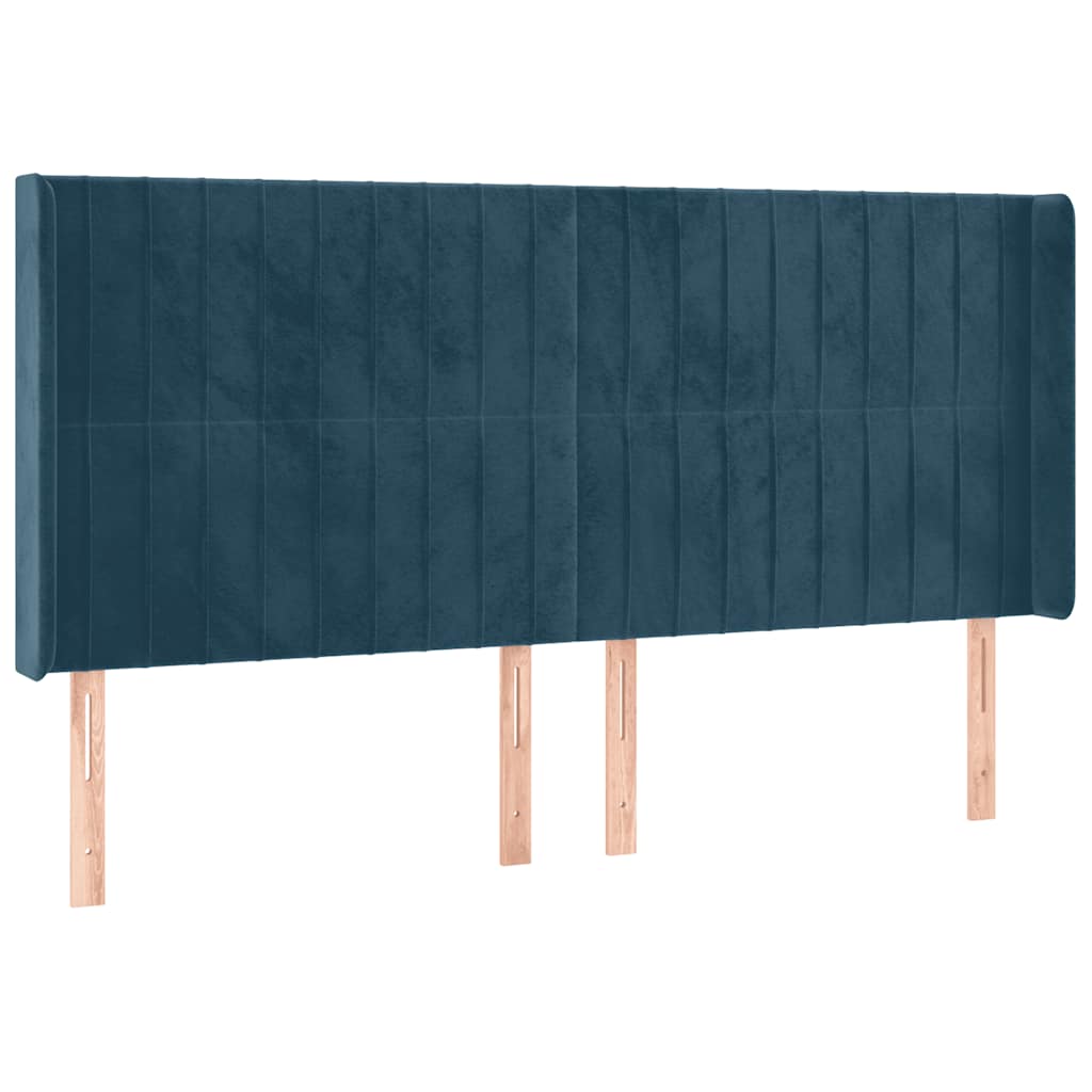 Letto a Molle con Materasso e LED Blu Scuro 160x200 cm | homemem39