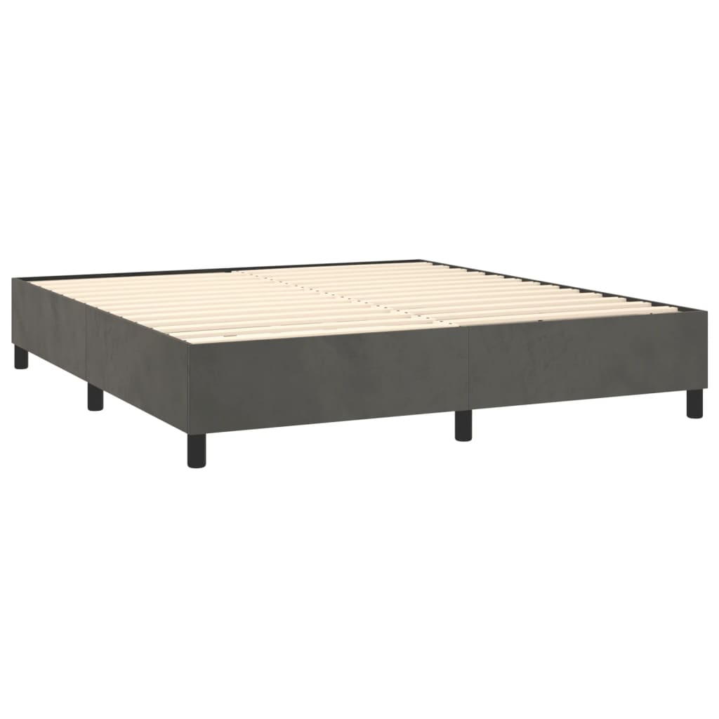 Letto a Molle con Materasso e LED Grigio Scuro 180x200 cm | homemem39
